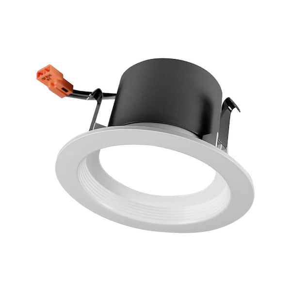 4 in. Downlight White Baffle Integrated LED Recessed Trim Retrofit Light