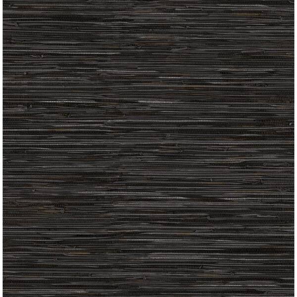 NuWallpaper Grassweave Black Raised Ink Vinyl Peel and Stick Wallpaper
