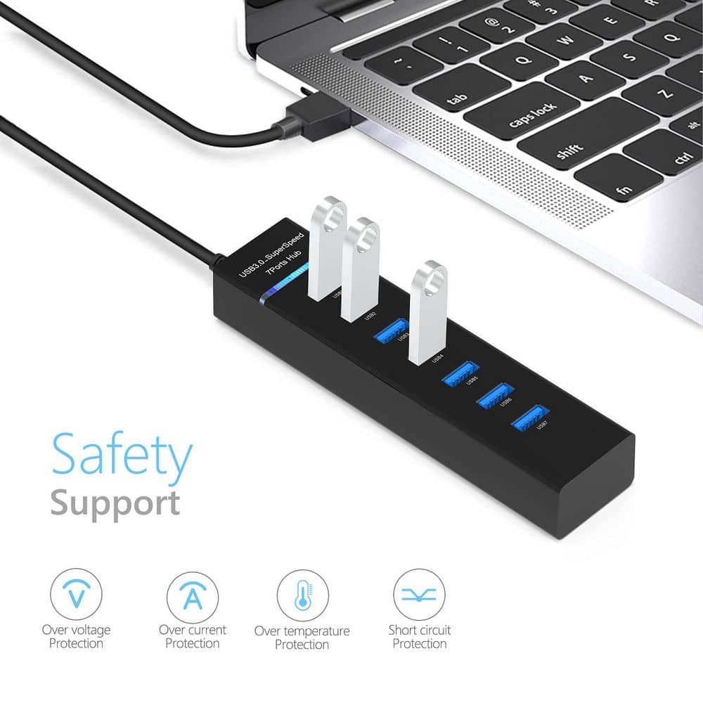 7-Port USB 3.0 Hub with 3.3 ft. Cable - Thumbnail 3