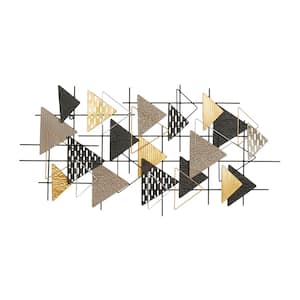 21 in. x 42 in. Black Metal Contemporary Wall Decor