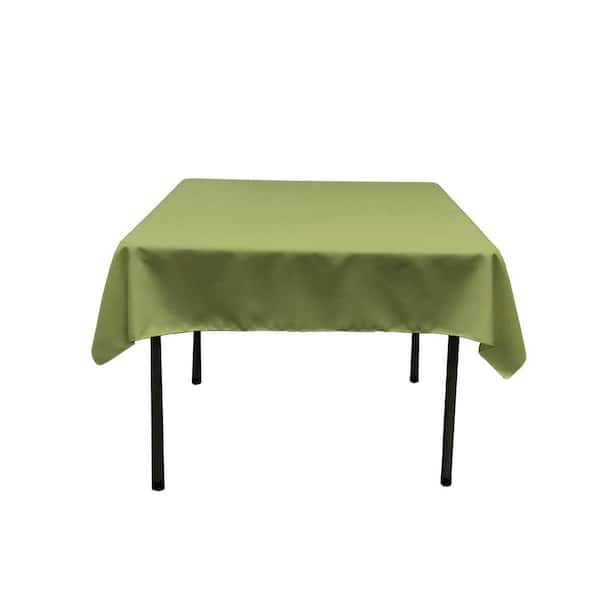 LA Linen 58 in. x 58 in. Dark Sage Polyester Poplin Square Tablecloth