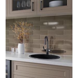 Dark Gray 11.8 in. x 11.8 in. Polished Glass Mosaic Tile (4.83 Sq. ft./Case)