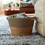 Tweed in Natural Wicker Basket with Side Handles