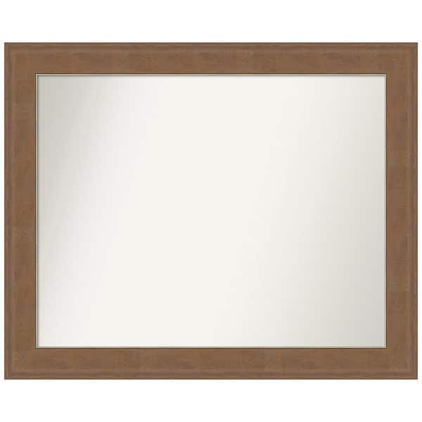 Amanti Art Alta Medium Brown 32.5 in. W x 26.5 in. H Rectangle Non-Beveled Framed Wall Mirror in Brown
