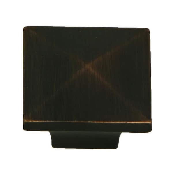 Stone Mill Hardware Cairo 1-1/4 in. Oil Rubbed Bronze Square Cabinet Knob (10-Pack)