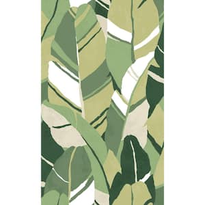 Green and Black Hearts of Palm Peel and Stick Wallpaper (Covers 28.29 sq. ft.)