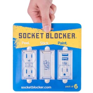 Socket Blocker-Outlet Cover for Drywall Texture and Paint (6-Pack)