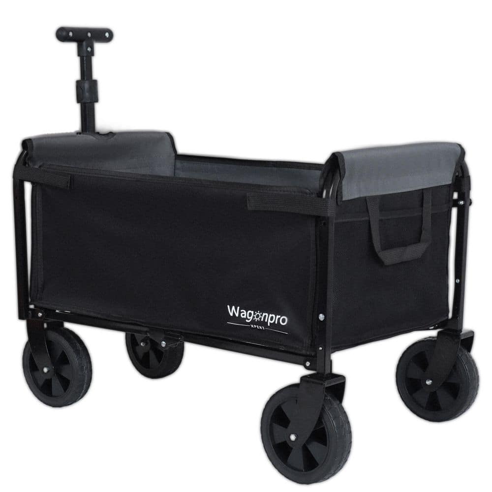 Vandal 3 cu. ft. Steel All-in-One Convertible Folding Wagon Garden Cart with Bench Seat, Dog Tether, Black + Gray price history on PriceWatchPro