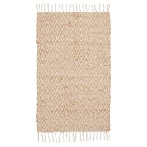 Jute Natural 2 ft. 2 in. x 3 ft. 9 in. Diamond Accent Rug