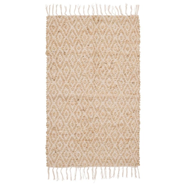 Nautica Jute Natural 2 ft. 2 in. x 3 ft. 9 in. Diamond Accent Rug