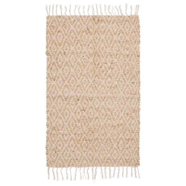 Nautica Jute Natural 2 ft. 2 in. x 3 ft. 9 in. Diamond Accent Rug