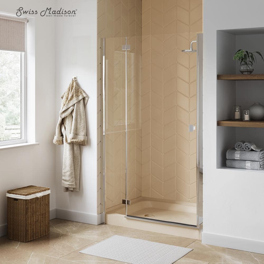 Voltaire 48" x 36" Biscuit Acrylic Shower Base with Left-Hand Drain