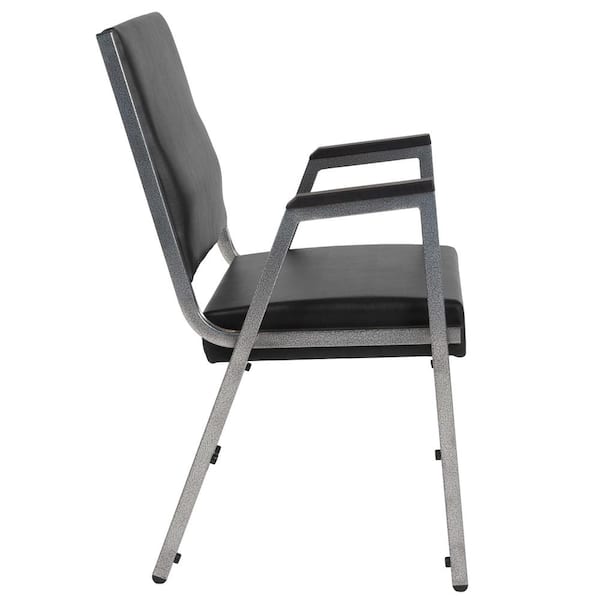 Hercules Series Vinyl 1000 lbs. Rated Bariatric Medical Reception Chair in Antimicrobial Black Vinyl with Arms