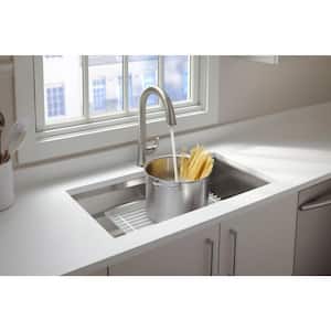 Sensate Single-Handle Touchless Pull Down Sprayer Kitchen Faucet in Vibrant Stainless with DockNetik and Sweep Spray