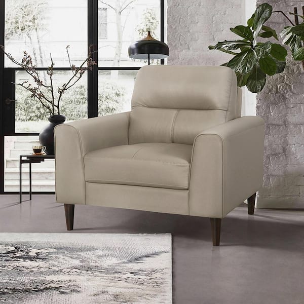 Lazzara Milford Latte Leather Match Arm Chair 8566LTE-1 - The Home