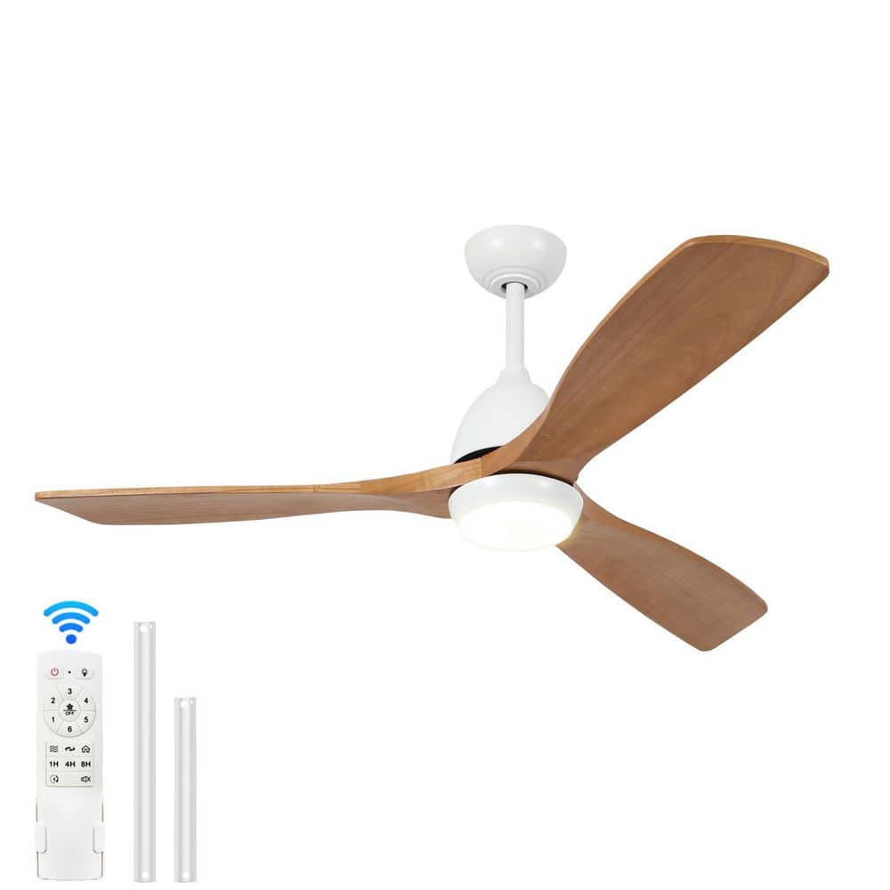 Jushua 52 in. Indoor White Ceiling Fan with Light Remote