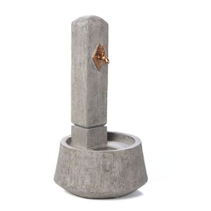 28.75 in. Tall Indoor Outdoor Harpeth Fountain with Water Pump, Stone Gray