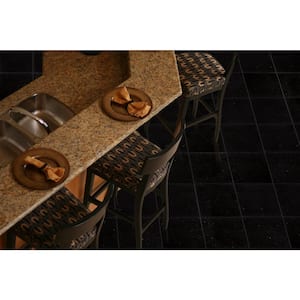 Black Galaxy 12 in. x 12 in. Polished Granite Stone Look Floor and Wall Tile (10 sq. ft./Case)