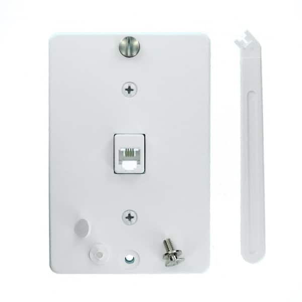 LEVITON 40253-W 4 Conductor Telephone Wall Jack with Quick Connect WHITE NEW 