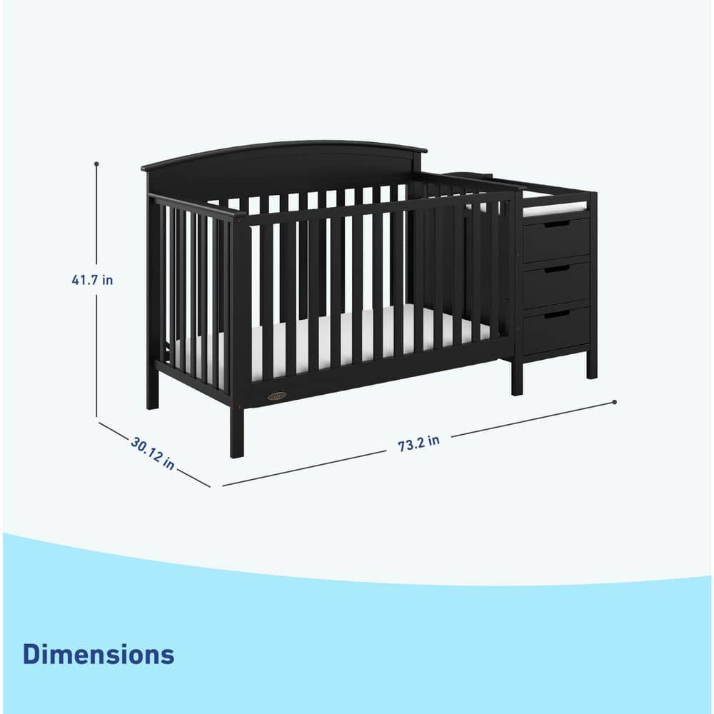 Black Pine 4-in-1 Convertible Crib and Changer