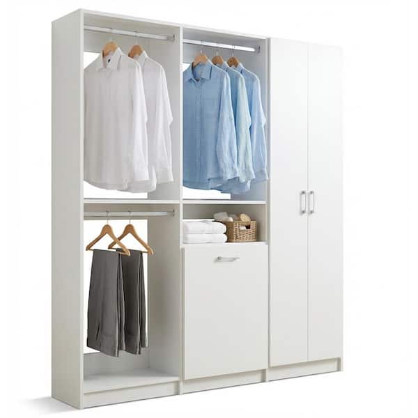 MODULAR CLOSETS Alto Laundry Room 54 in W White Double Hang, Hang