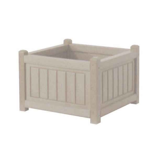 Eagle One Nantucket 17 in. x 17 in. Driftwood Recycled Plastic Commercial Grade Planter Box