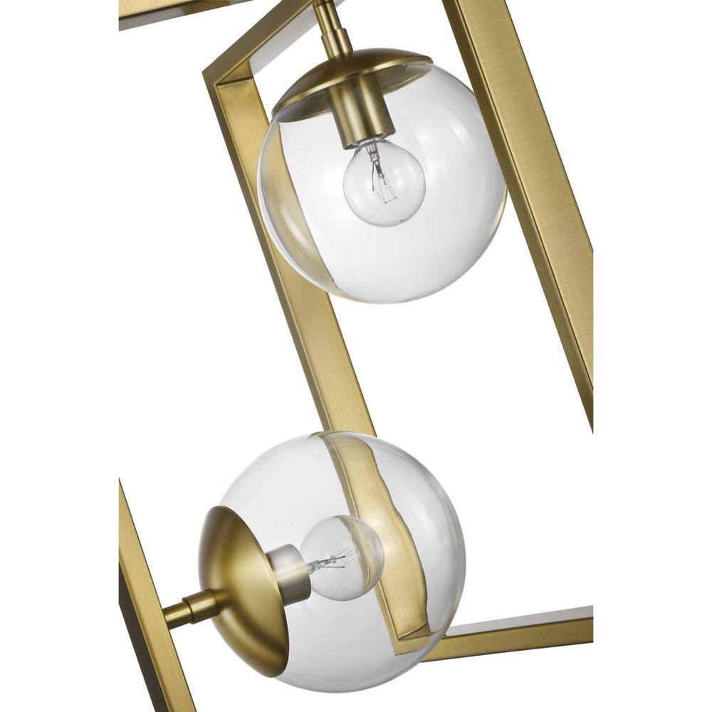 Luxe Globe Pendant Light in Brushed Bronze with Clear Glass