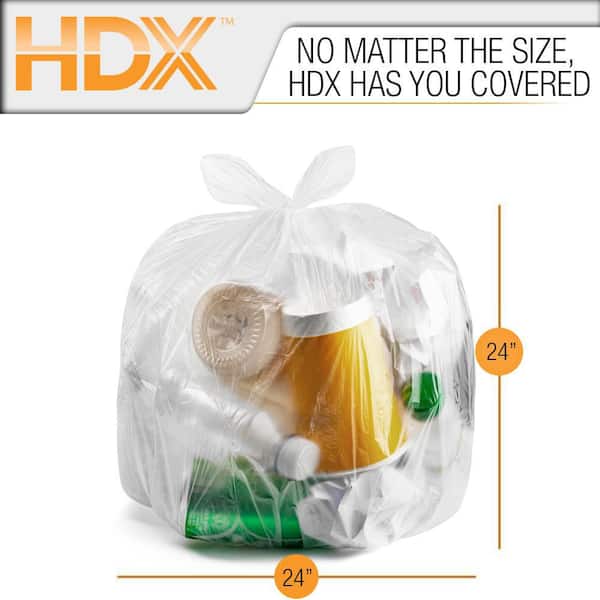 HDX 10 Gal. Clear Waste Liner Trash Bags (500-Count) HDX960428COMBO1 - The  Home Depot