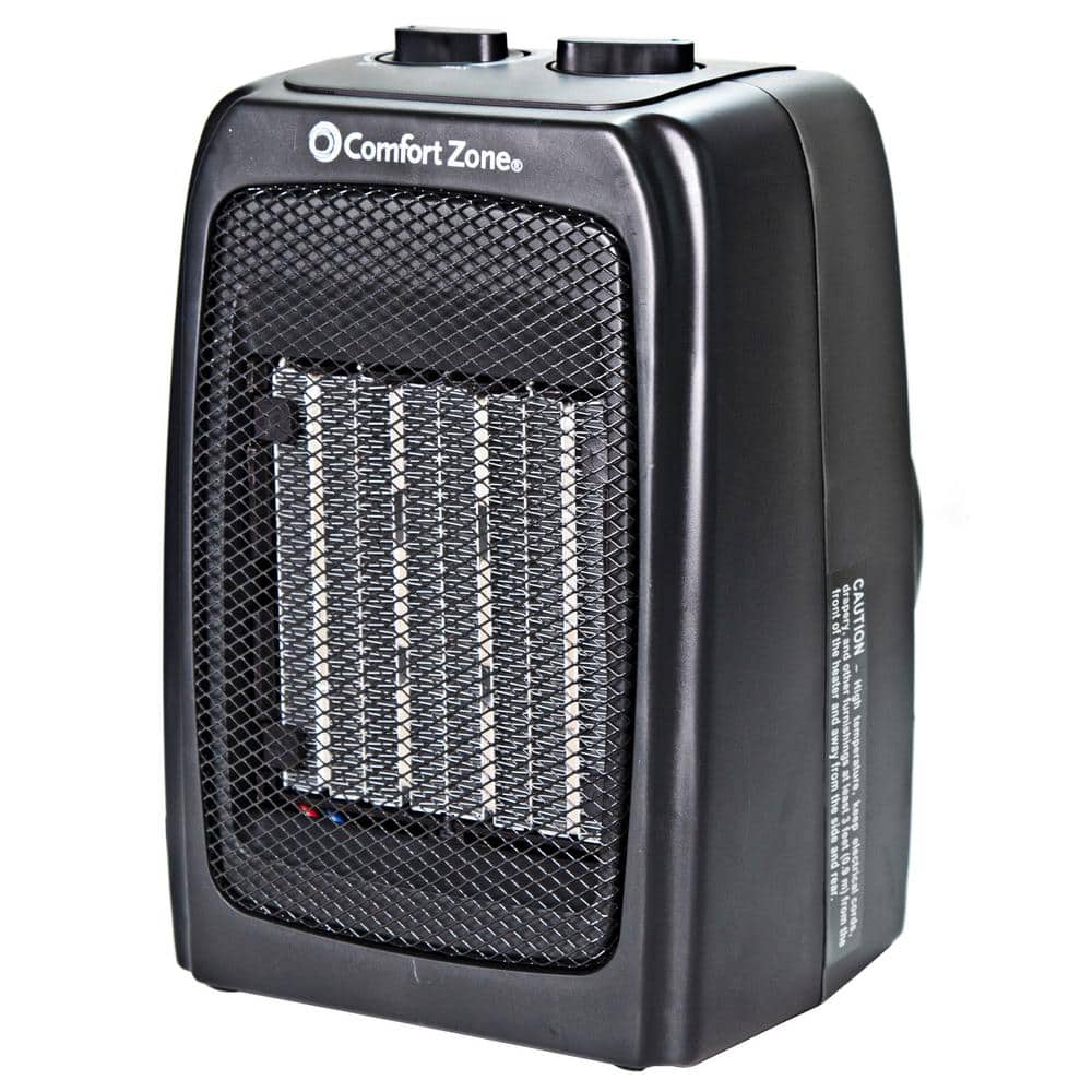 Comfort Zone Energy Save 1500 Watt Electric Ceramic Space Heater With Adjustable Thermostat Cz441e The Home Depot