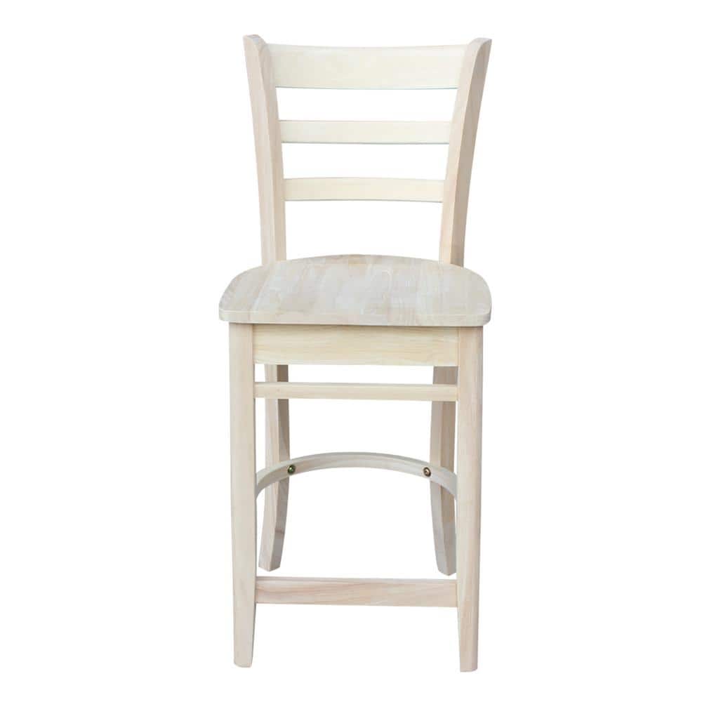 International Concepts Emily 24 In Unfinished Wood Bar Stool S 6172 The Home Depot