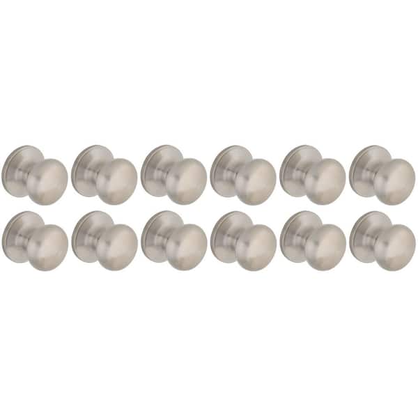 Round Satin Nickel Hall/Closet Door Knob (12-Pack)