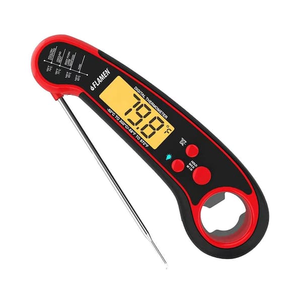 Flamen Instant Read Digital Meat Thermometer (Red) HK3259 - The Home Depot