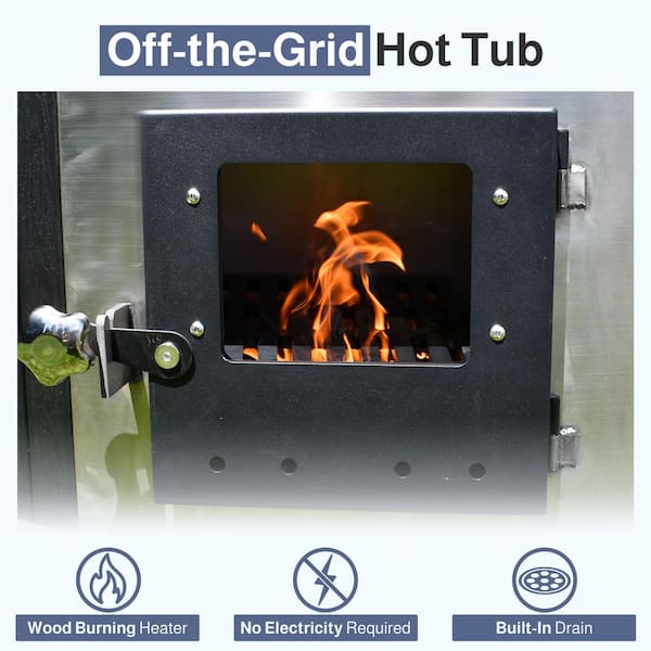 ALEKO 4-Person Stainless Steel 0-Jet Hot Tub and Cold Plunge Tub
