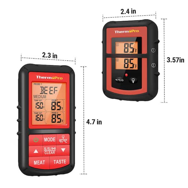 ThermoPro Wireless Meat Thermometer with Large LCD Display and