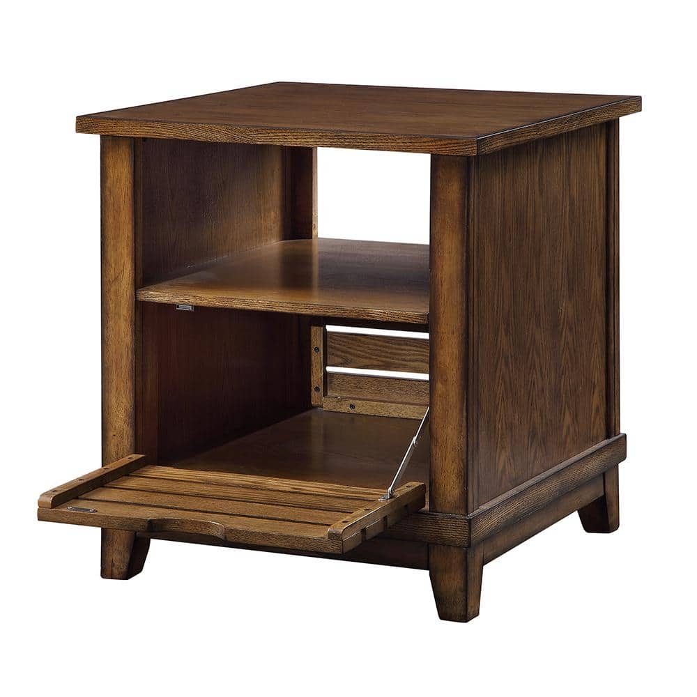 Gabriella Medium Oak Square End Table with Storage
