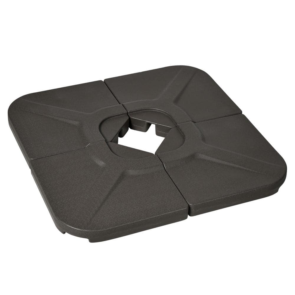 Brown HDPE 4-Piece Cantilever Patio Umbrella Base Weights