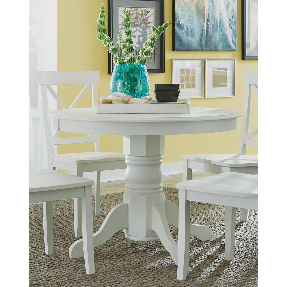 Warwick Off-White Round Wood Dining Table, 42"