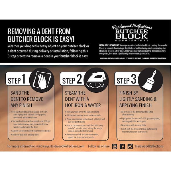 HARDWOOD REFLECTIONS - 4 ft. L x 25 in. D Unfinished Birch Solid Wood Butcher Block Countertop with Eased Edge