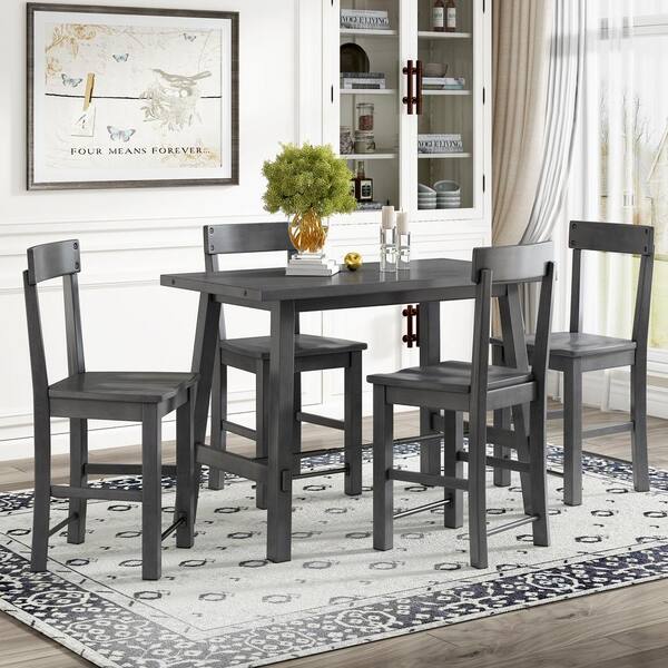 counter height table and four chairs