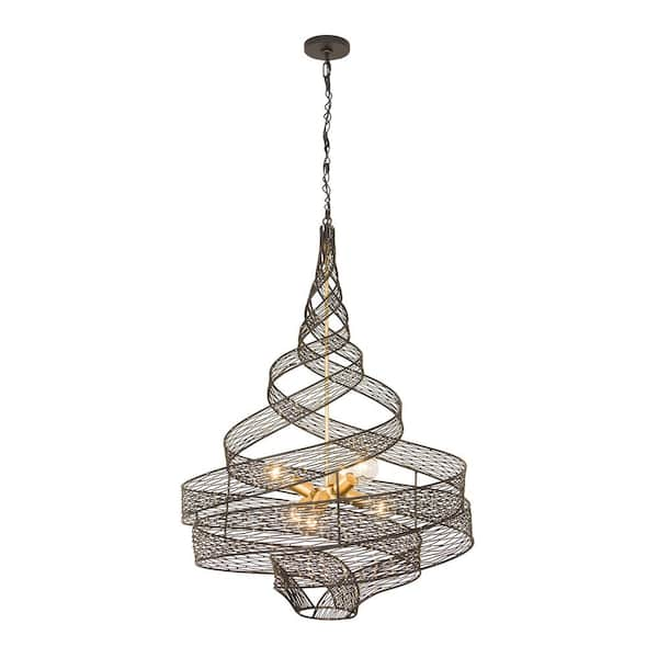 Varaluz 6-Light Gold Shaded Pendant Light