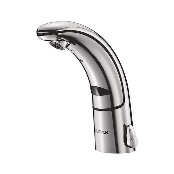 SLOAN Optima Battery Powered Single Hole Touchless Bathroom Faucet with Integrated Side Mixer in Polished Chrome