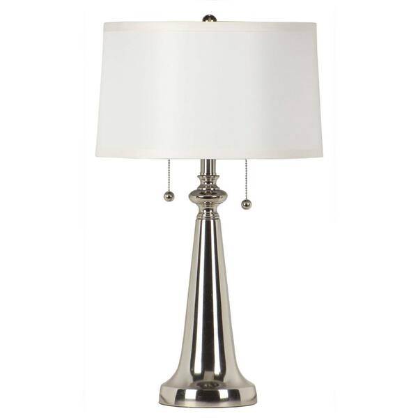 Unbranded STA Indoor Polished Nickel Finish Metal Table Lamp-DISCONTINUED