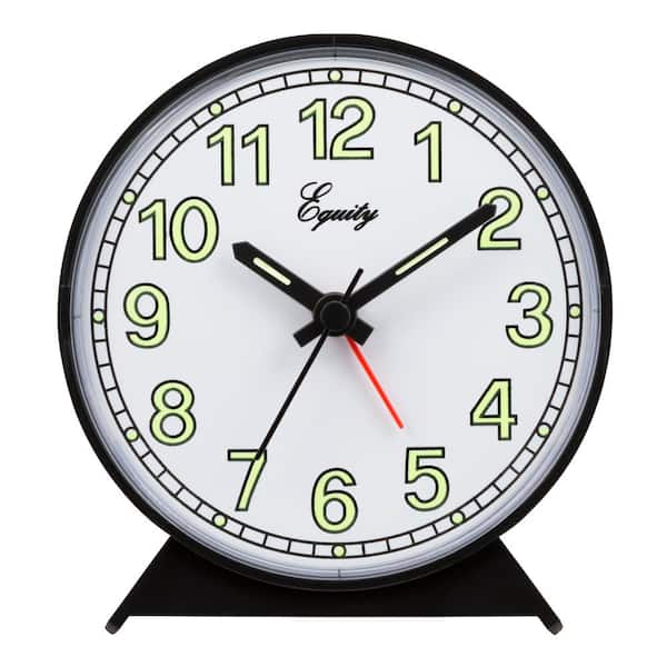 Equity by La Crosse Analog 4 In. Battery Operated Black Alarm Clock