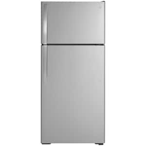 28 in. 16.6 cu. ft. Top Freezer Refrigerator in Stainless Steel with LED Light Type