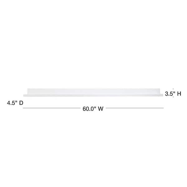 inPlace 60 in. W x 4.5 in. D x 3.5 in. H White Extended Size Picture Ledge  9602034E - The Home Depot