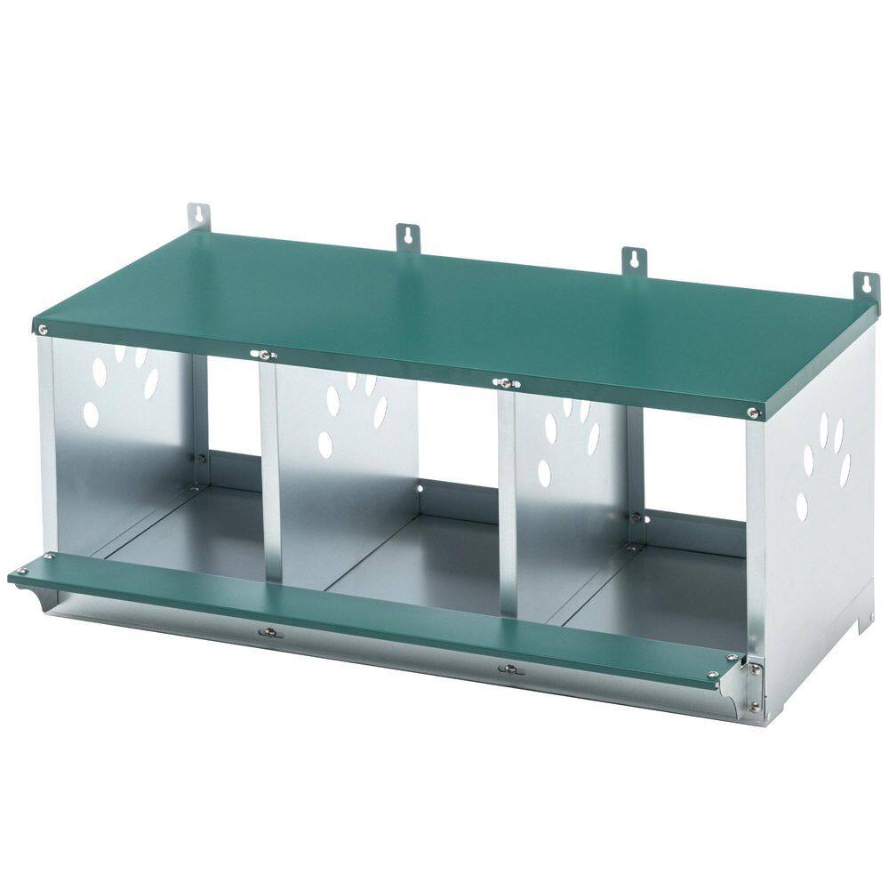 Avex Green 15.35 in. H x 32.9 in. W x 16.34 in. D Metal Chicken Coops 3 Compartment Nesting Box price history on PriceWatchPro