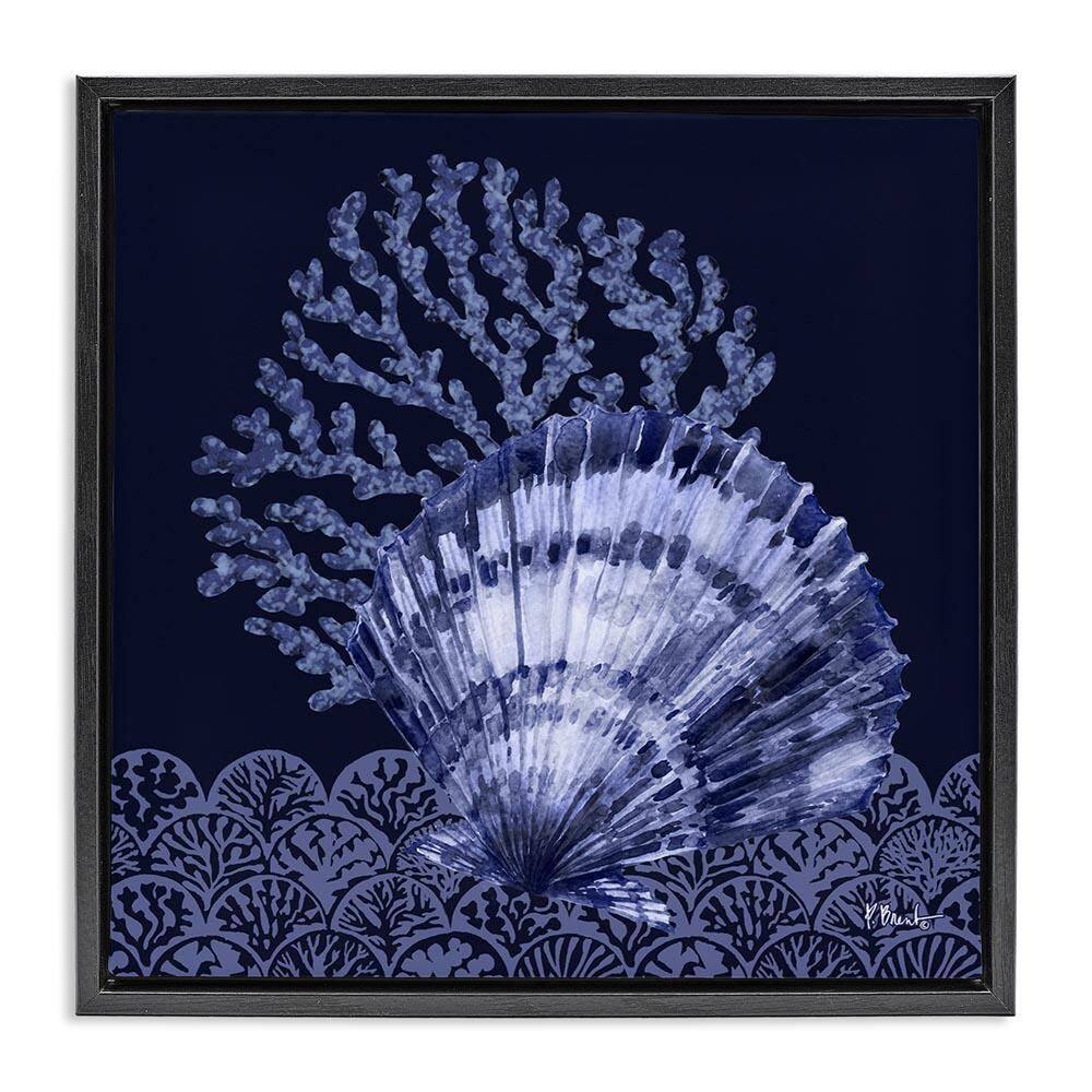 Shadowed Clam Still Life by Paul Brent Black Floater Frame Coastal Graphic Art Print 18 in. x 18 in. price history on PriceWatchPro