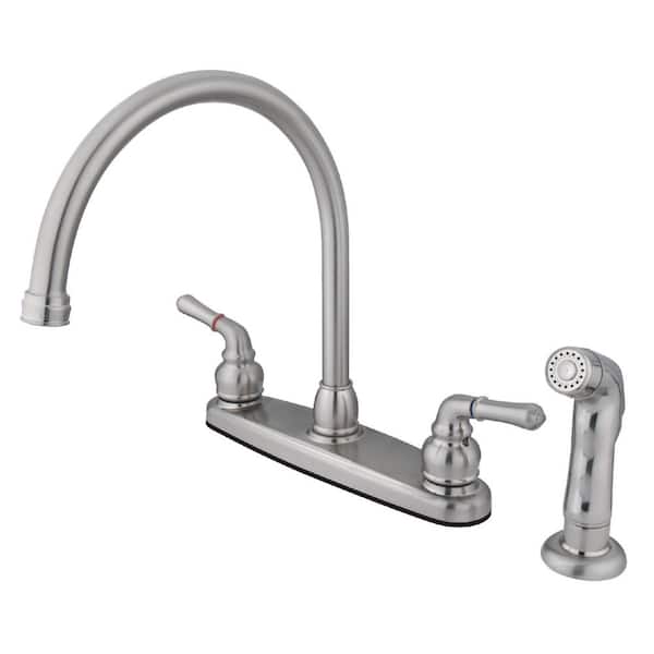 Magellan 2-Handle Standard Kitchen Faucet with Side Sprayer in Brushed Nickel