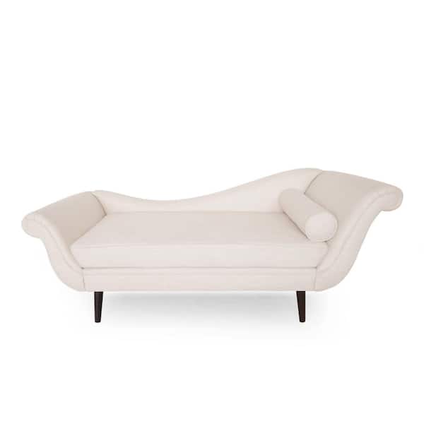 Noble House Calvert Beige Polyester Chaise Lounge
