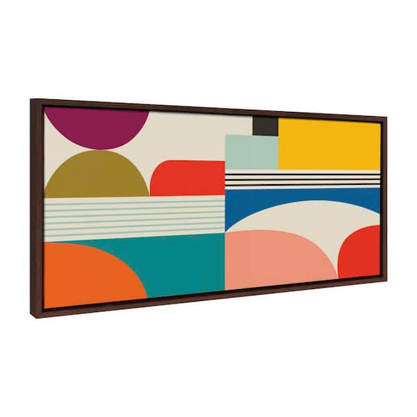 Sylvie "Mid Century Modern Pattern" by Rachel Lee of My Dream Wall Brown Framed Art Print 40 in. x 18 in.